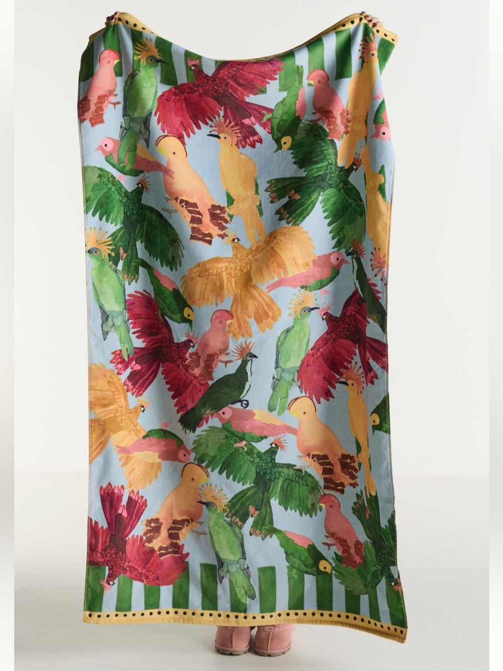 NWT Farm Rio x Anthropologie Printed Beach Towel in Light Blue